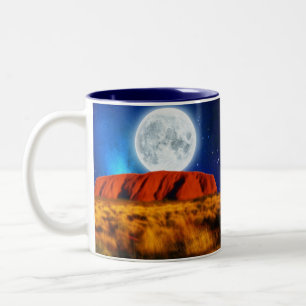 ULURU Ayer's Rock Australian Outback Art Two-Tone Coffee Mug