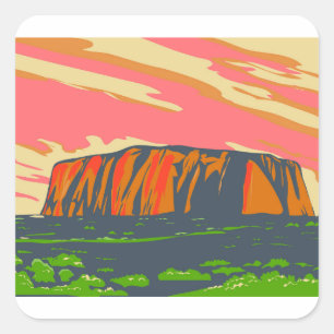 Uluru Ayers Rock in Northern Territory Australia Square Sticker