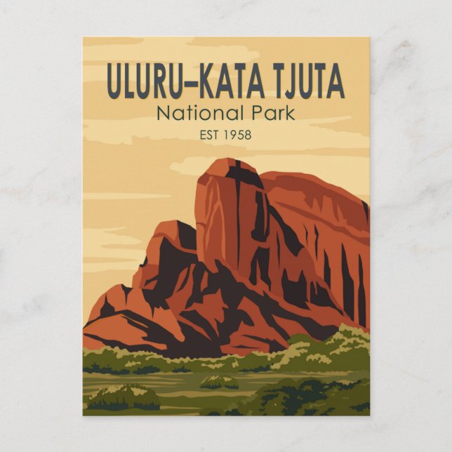 Uluru-Kata Tjuta National Park Australia Vintage Postcard (Front)