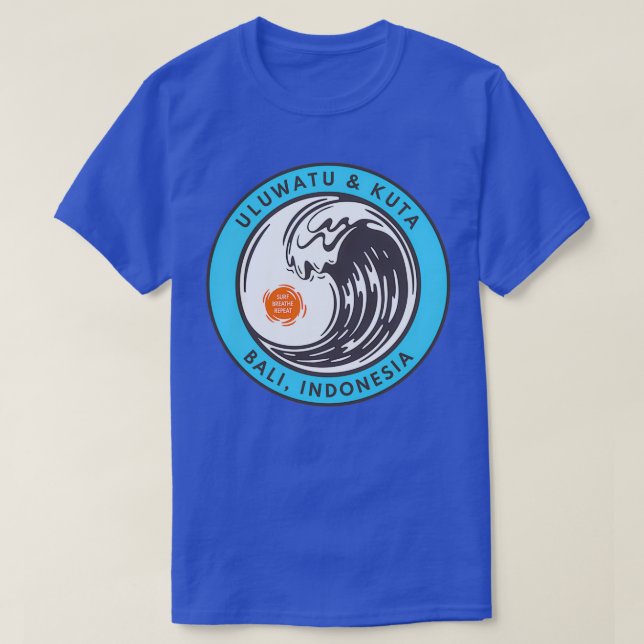 Uluwatu amp Kuta Bali Indonesia Surfing SurfBreath T-Shirt (Design Front)