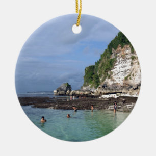 Uluwatu Bali tropical island paradise Ceramic Tree Decoration