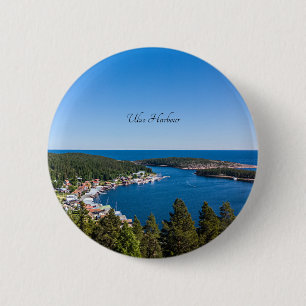 Ulvo Harbour, Hoga-Kusten, Sweden 6 Cm Round Badge
