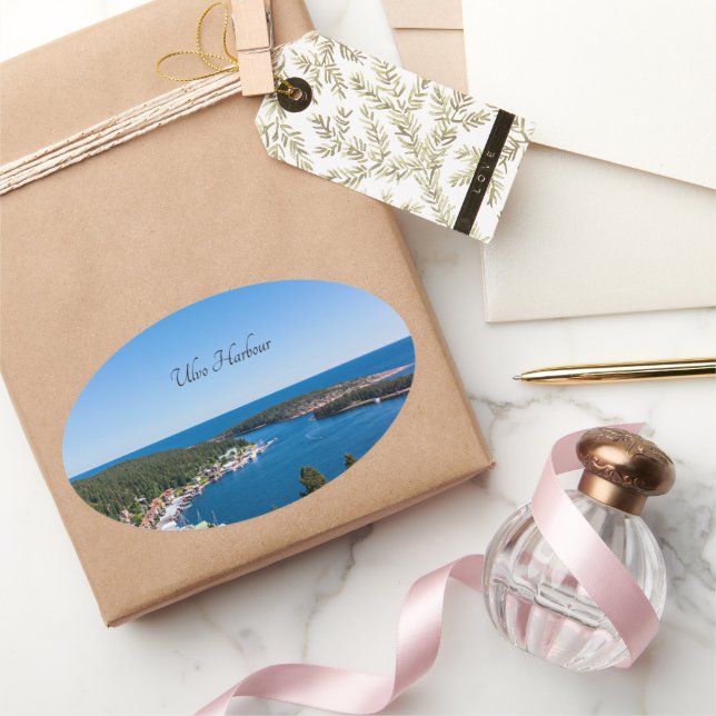 Ulvo Harbour, Hoga-Kusten, Sweden Oval Sticker (Gifting)
