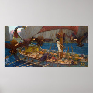 Ulysses and the Sirens by J.W. Waterhouse Poster