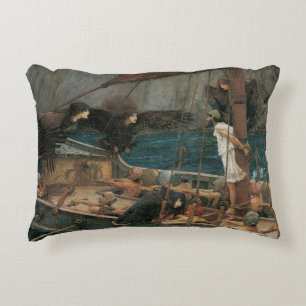 Ulysses and the Sirens by John William Waterhouse Decorative Cushion