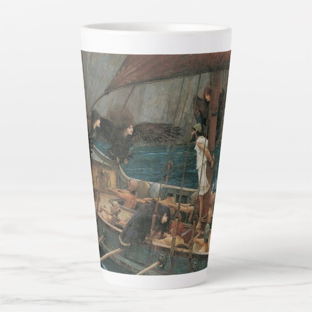 Ulysses and the Sirens by John William Waterhouse Latte Mug (Front)