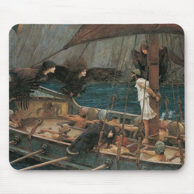 Ulysses and the Sirens by John William Waterhouse Mouse Mat (Front)