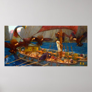 Ulysses and the Sirens by John William Waterhouse Poster