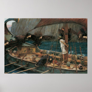 Ulysses and the Sirens by JW Waterhouse Poster