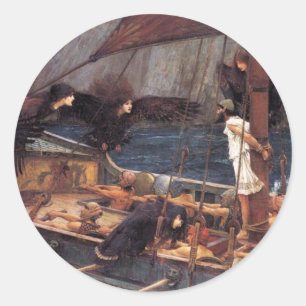 Ulysses and the Sirens Classic Round Sticker