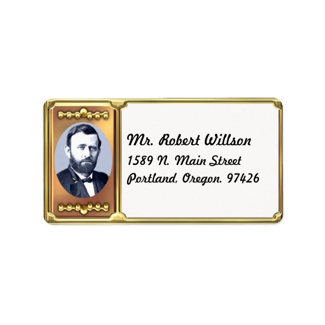 Ulysses S. Grant Address Label (Front)