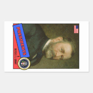 Ulysses S. Grant Baseball Card Rectangular Sticker