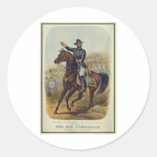 Ulysses S. Grant On Horseback  Classic Round Sticker