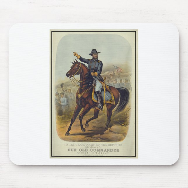 Ulysses S. Grant On Horseback  Mouse Mat (Front)