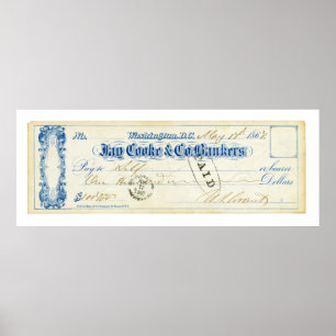 Ulysses S. Grant Signed Check from May 17th 1867 Poster