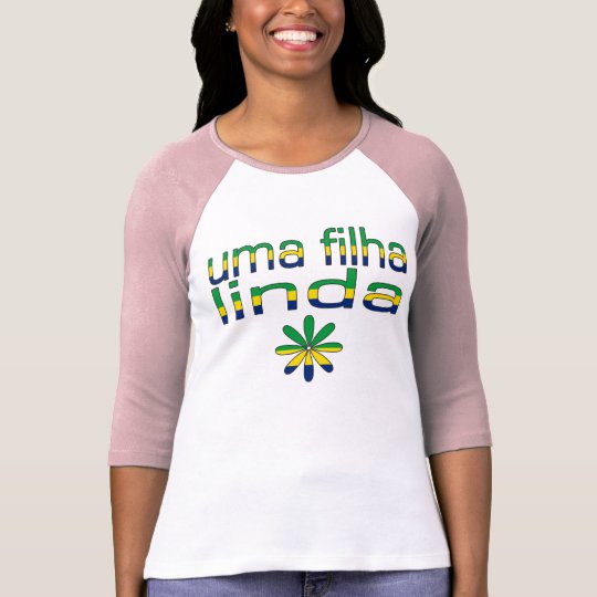 Uma Filha Linda Brazil Flag Colours T-Shirt