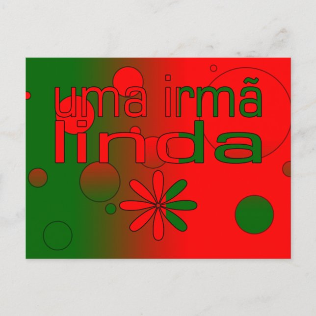Uma Irmã Linda Portugal Flag Colours Pop Art Postcard (Front)