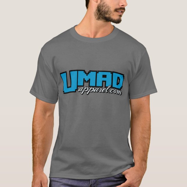 umad Blue/Silver on Grey T-Shirt (Front)