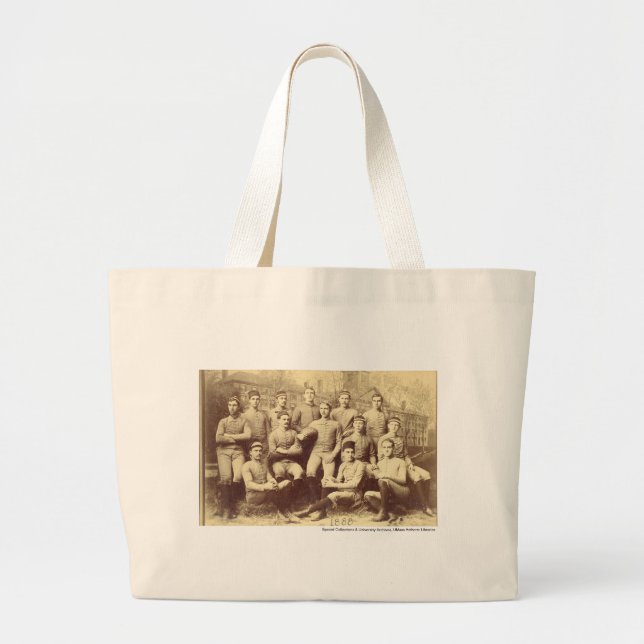 UMass Football 1888 Large Tote Bag (Front)