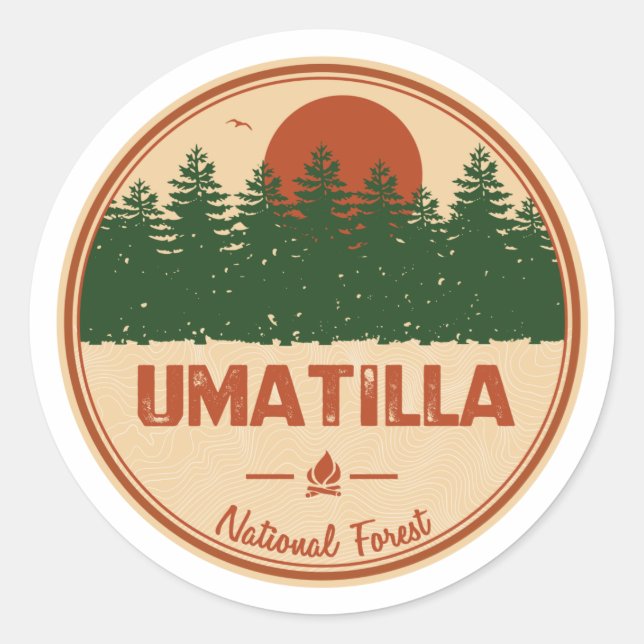 Umatilla National Forest Classic Round Sticker (Front)