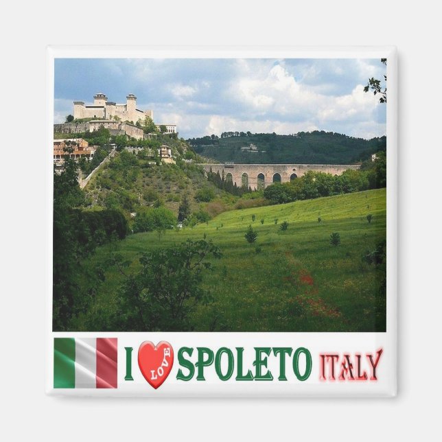 UMB013 SPOLETO I Love, Umbria, Italy, Fridge Magnet (Front)