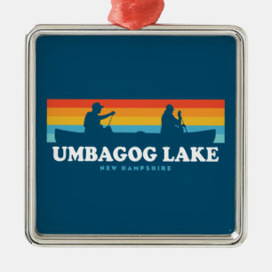 Umbagog Lake New Hampshire Canoe Metal Tree Decoration