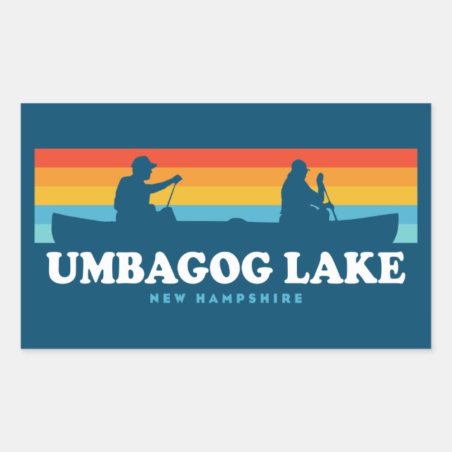 Umbagog Lake New Hampshire Canoe Rectangular Sticker (Front)