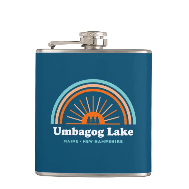Umbagog Lake New Hampshire Maine Hip Flask (Front)