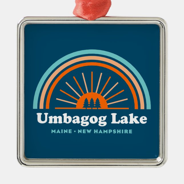 Umbagog Lake New Hampshire Maine Metal Tree Decoration (Front)