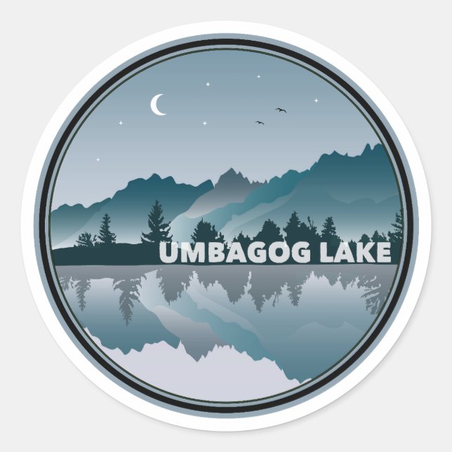Umbagog Lake New Hampshire Reflection Classic Round Sticker (Front)