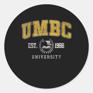 Umbc Institute Of Technology Arch Retro For Men Wo Classic Round Sticker