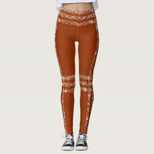 Umber floral filled plaid leggings
