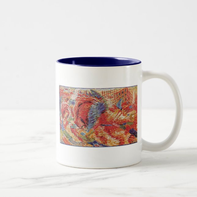 Umberto Boccioni - The city rises Two-Tone Coffee Mug (Right)