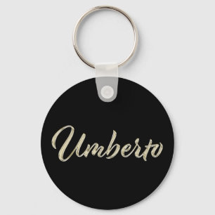 Umberto Name whitegold Button Schlüsselanhänger Key Ring