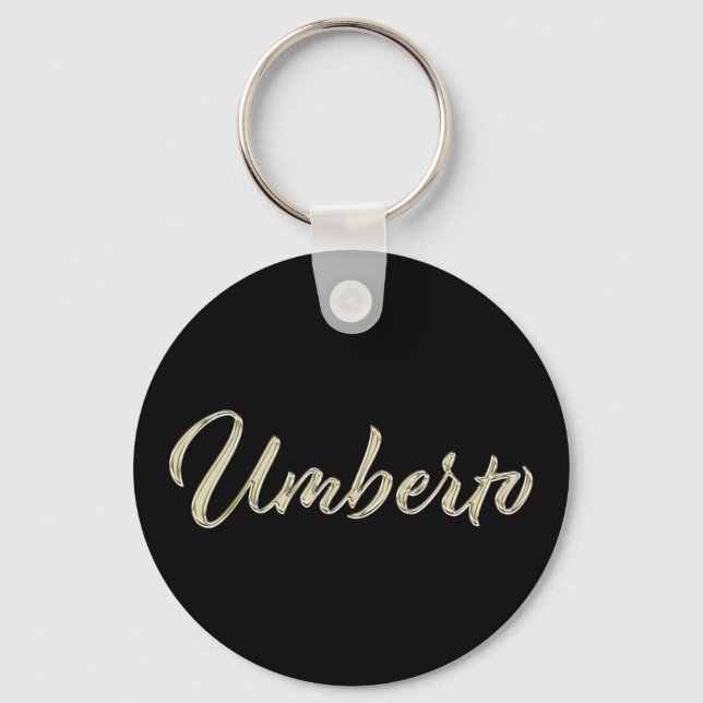 Umberto Name whitegold Button Schlüsselanhänger Key Ring (Front)