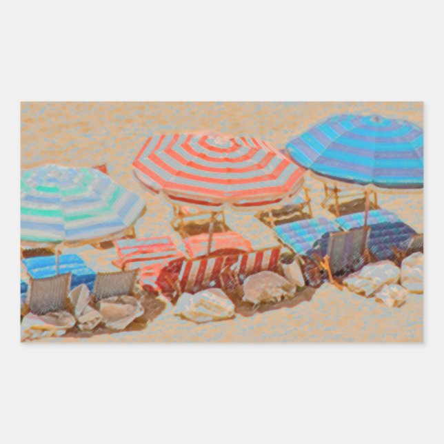 Umbrella 2 rectangular sticker (Front)