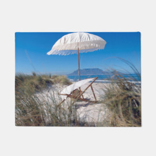 Umbrella And Chair On Beach Doormat