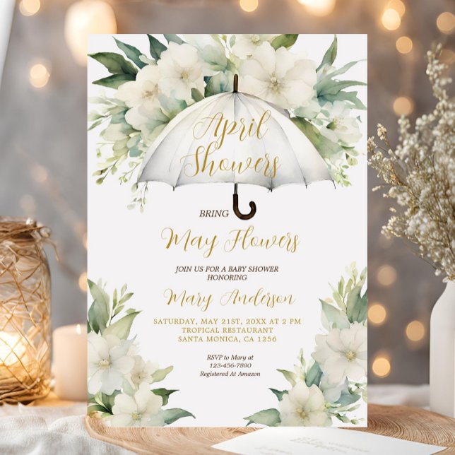 Umbrella April Showers Bring May Flowers Invitation (Creator Uploaded)