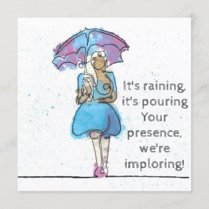 Umbrella baby shower invitation for boy or girl