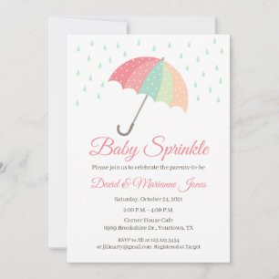 Umbrella Baby Shower Invitation It's a girl