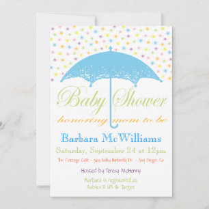 Umbrella Baby Shower Invitations