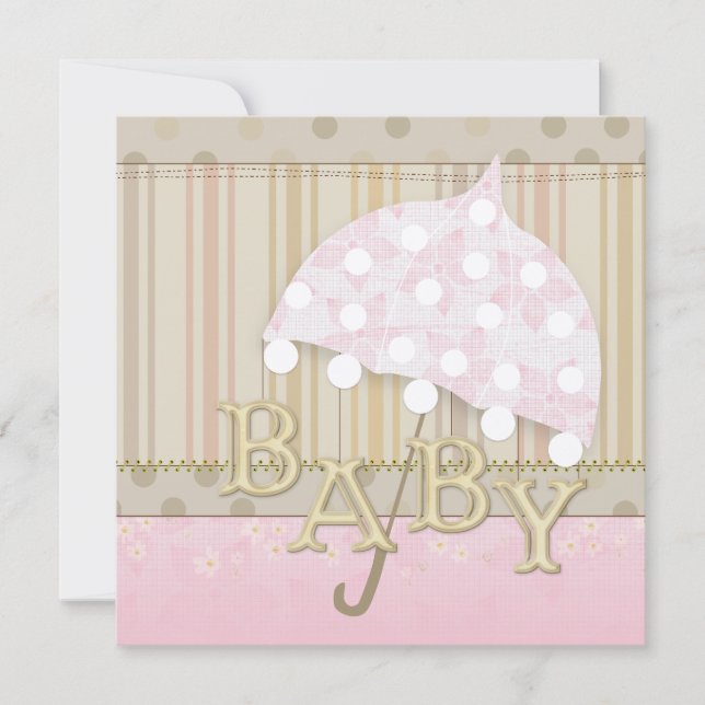 Umbrella Baby Shower Invitations (Front)