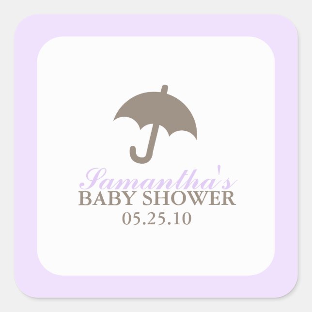 Umbrella Baby Shower Stickers (Front)