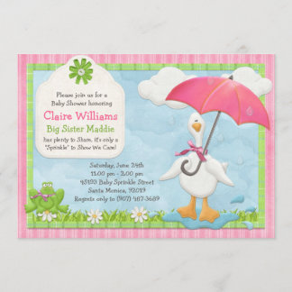 Umbrella Baby Sprinkle Shower Invitation Girl
