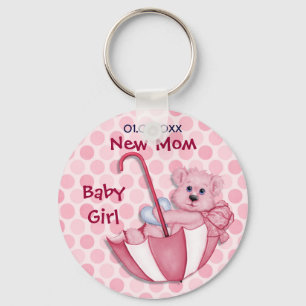 Umbrella Bear - New Mum - Girl Key Ring
