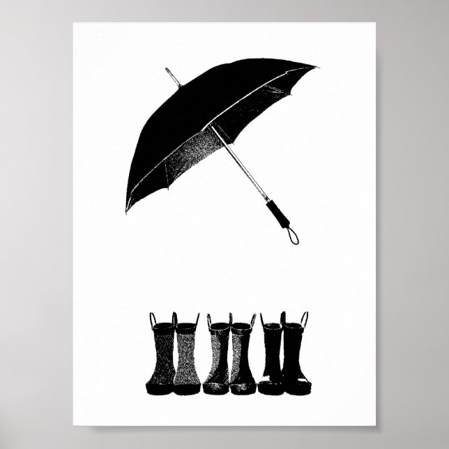 Umbrella & Boots Poster (Front)