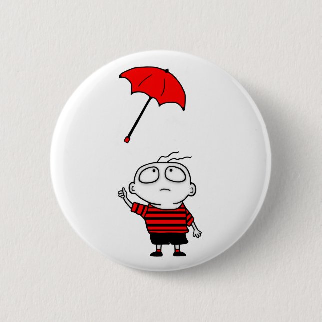 Umbrella Boy 6 Cm Round Badge (Front)