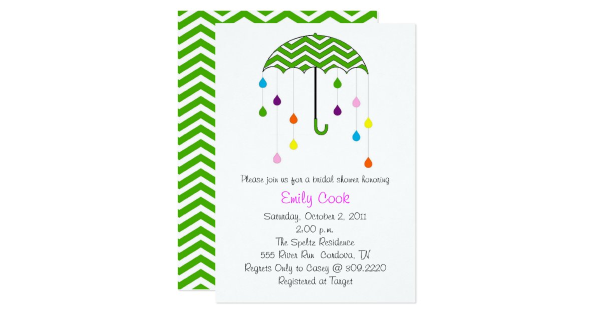 Umbrella Bridal Shower Card Zazzle