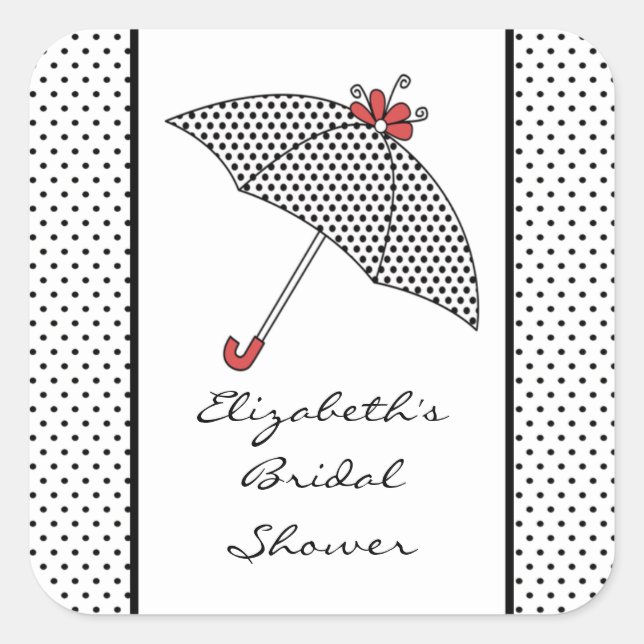 Umbrella Bridal Shower Sticker (Front)