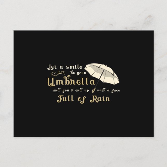 Umbrella Cloud Weather Rain Raindrop Rainy Gift Postcard (Front)